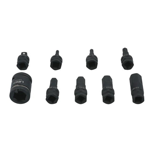 Laser Tools Dual Drive Hex Impact Bit Socket Set 9pc - PL
