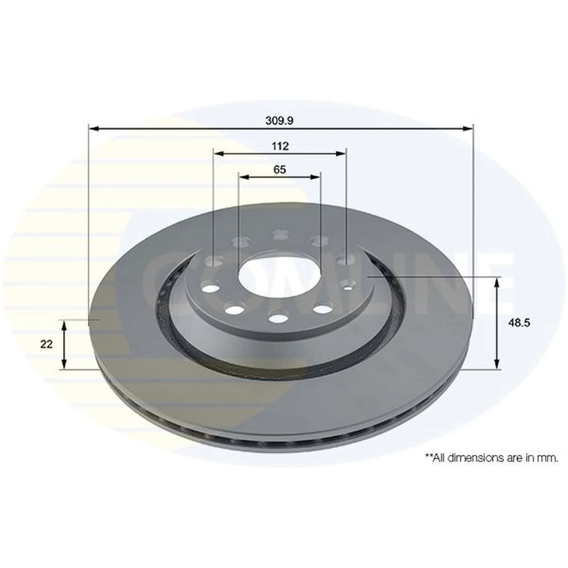 Comline 2 x Rear Brake Discs ADC1493V