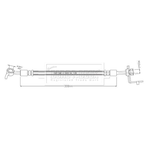Borg & Beck Brake Hydraulic Hose Line Rear Left BBH8927