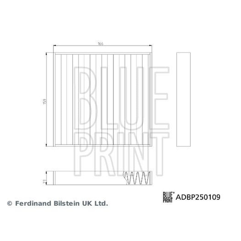 Blue Print Cabin Air Filter (Pollen Filter) ADBP250109
