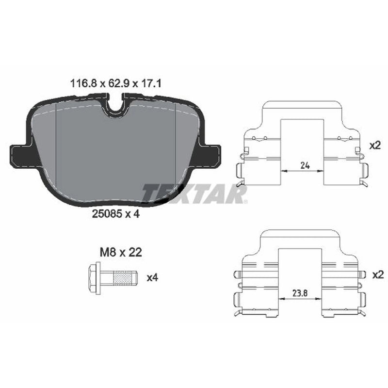 Textar Rear Brake Pad Set 2508501