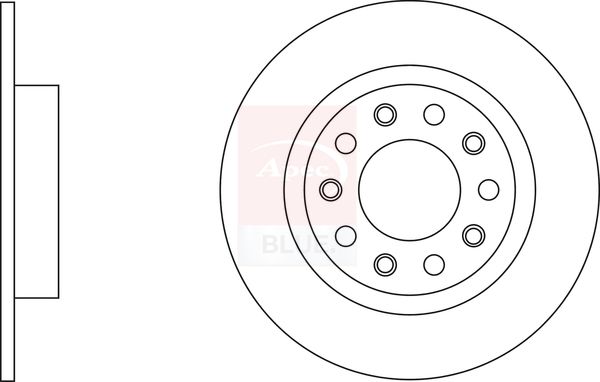 Apec 2 x Brake Disc Set Solid