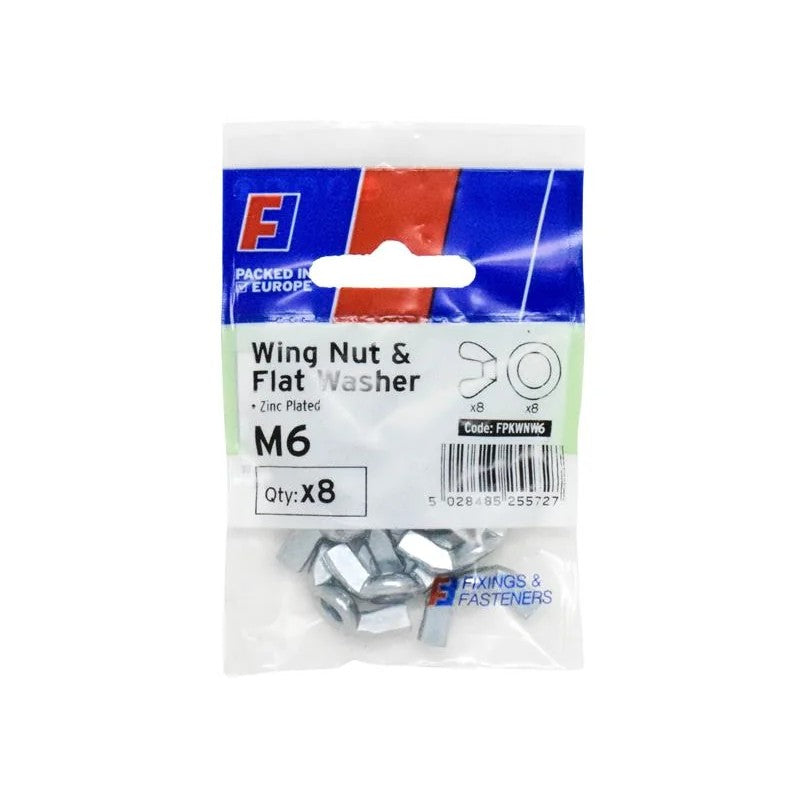 ForgeFix Wing Nut & Washer M6 ForgePack 8 - FPKWNW6