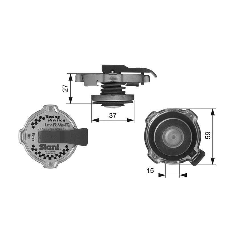 Gates Radiator Expansion Tank Cap bar RC10381