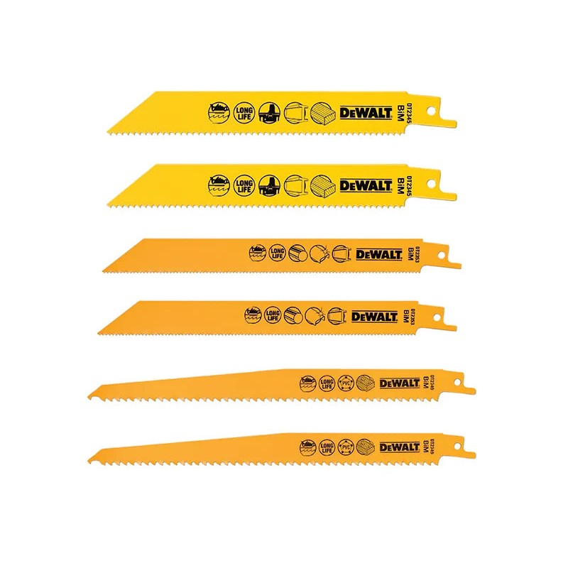 DEWALT Power Tools DT2444 Reciprocating Saw Blade Set, 6 Piece - DT2444-QZ