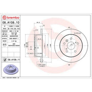 Brembo 2 x Solid Rear Brake Discs 08.A108.10