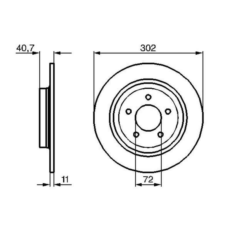Bosch 2 x Solid Rear Brake Discs 0 986 479 233