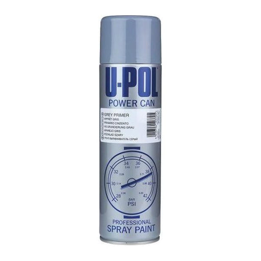 3 x U-Pol Power Can GREY PRIMER Paint 500ml Car Spray Aerosol U-Pol  - Town Parts