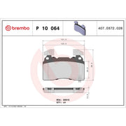 Brembo 4 x Front Brake Pad Set P10064