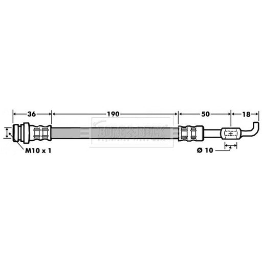Borg & Beck Brake Hydraulic Hose Line Rear Left BBH7481