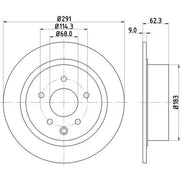 DON 2 x Solid Rear Brake Discs PCD19652