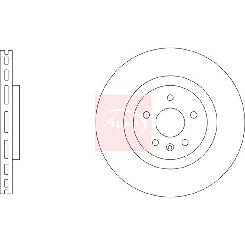 Apec 2 x Vented Front Brake Discs DSK3445