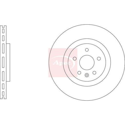 Apec 2 x Vented Front Brake Discs DSK3445