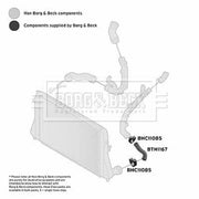 Borg & Beck Intercooler Turbo Charge Air Hose Front BTH1167