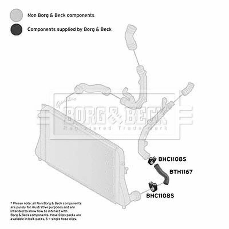 Borg & Beck Intercooler Turbo Charge Air Hose Front BTH1167
