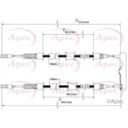 Apec Handbrake Cable Left Rear CAB1483
