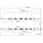Apec Handbrake Cable Left Rear CAB1483