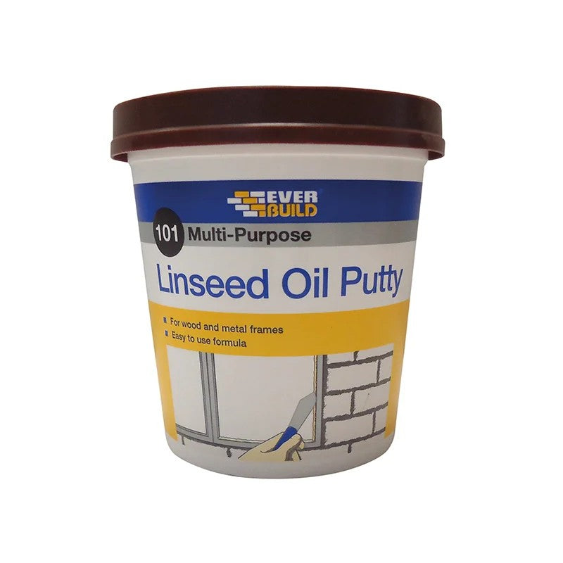 Everbuild Sika 101 Multi-Purpose Linseed Oil Putty Brown 1kg - 489027