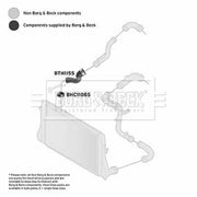 Borg & Beck Intercooler Turbo Charge Air Hose Front BTH1155