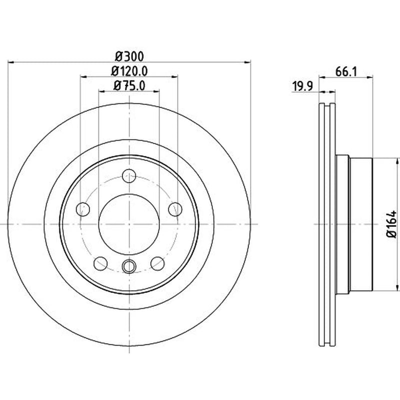 DON 2 x Internally Vented Rear Brake Discs PCD13522