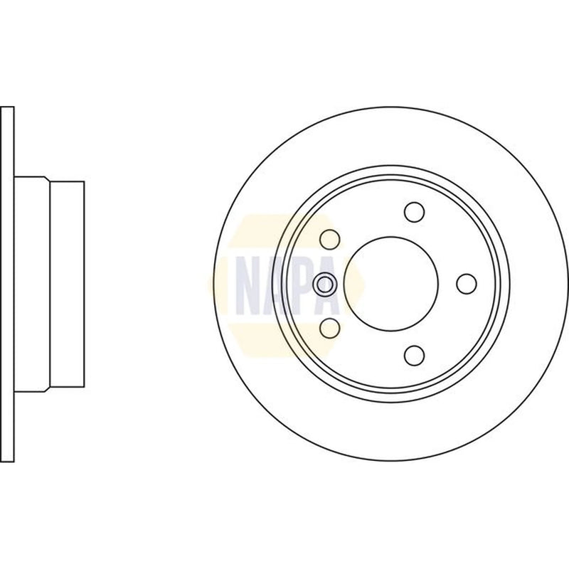 NAPA 2 x Solid Rear Brake Discs NBD5344