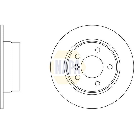 NAPA 2 x Solid Rear Brake Discs NBD5344
