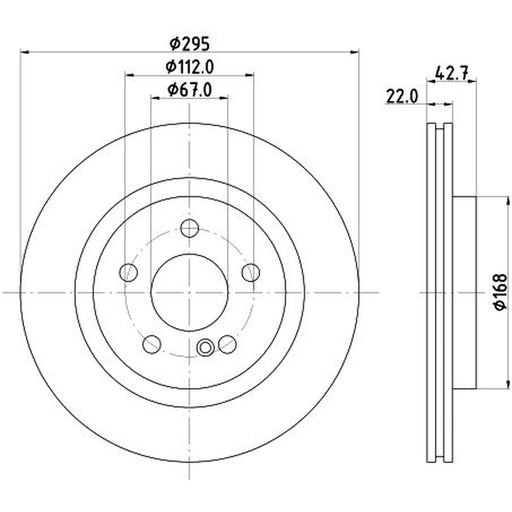 DON 2 x Internally Vented Rear Brake Discs PCD17232