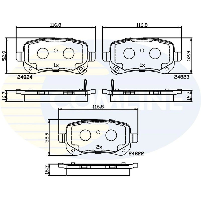 Comline 4 x Rear Brake Pad Set CBP36067