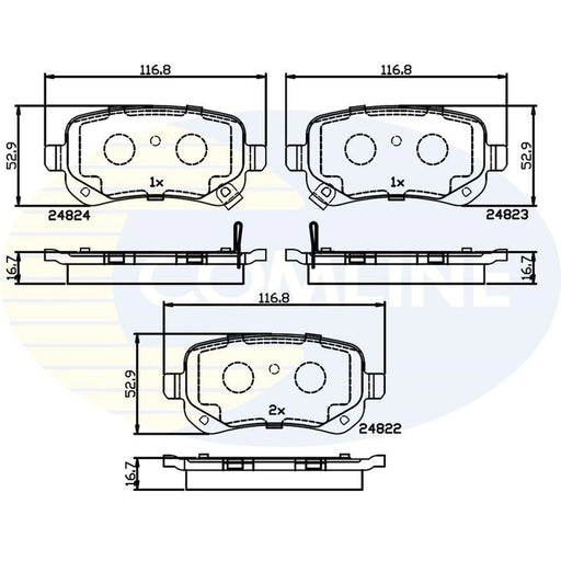 Comline 4 x Rear Brake Pad Set CBP36067