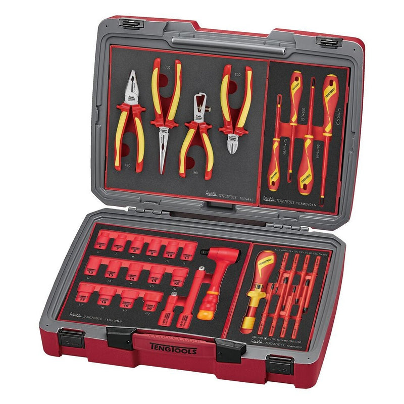 Teng Tools Portable Tool Kit TC-6 36 Pieces Insulated Red