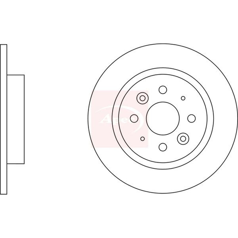 Apec 2 x Solid Rear Brake Discs DSK2538