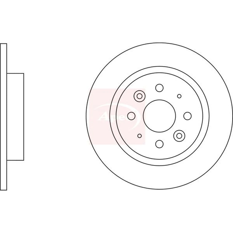 Apec 2 x Solid Rear Brake Discs DSK2538