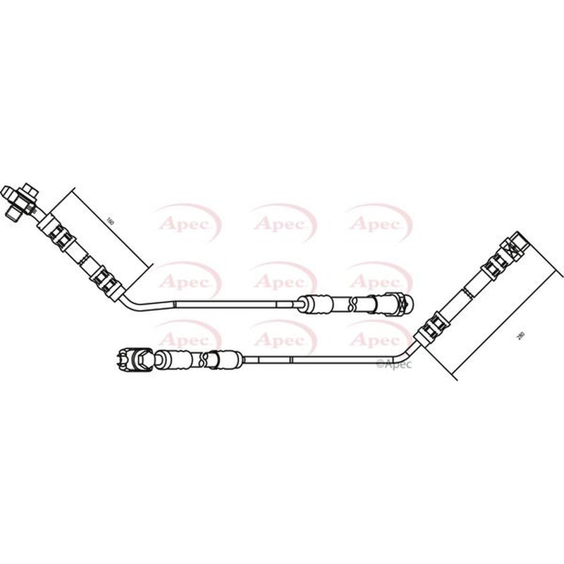 Apec Brake Hydraulic Hose Line Rear Left HOS3155