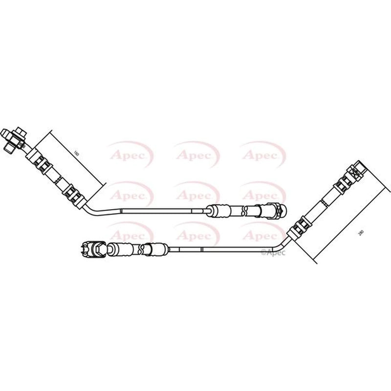 Apec Brake Hydraulic Hose Line Rear Left HOS3155
