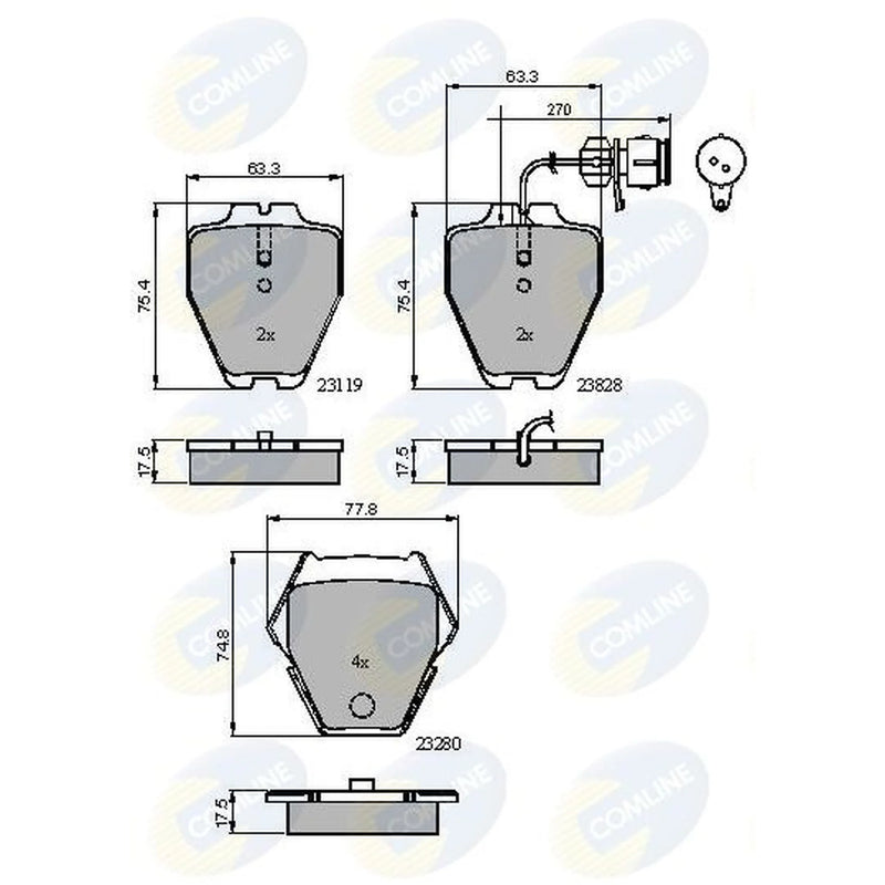 Comline 8 x Front Brake Pad Set CBP11770