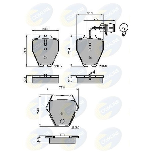 Comline 8 x Front Brake Pad Set CBP11770