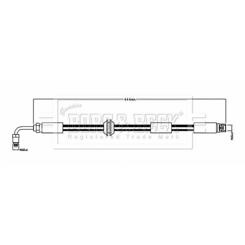 Borg & Beck Brake Hydraulic Hose Line Front Left BBH8890