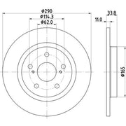 DON 2 x Solid Rear Brake Discs PCD18682