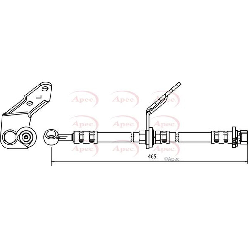 Apec Brake Hydraulic Hose Line Front Left HOS3550