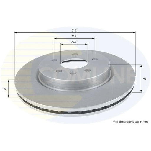 Comline 2 x Rear Brake Discs ADC1156V