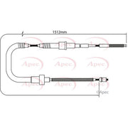 Apec Handbrake Cable Left Rear CAB1399