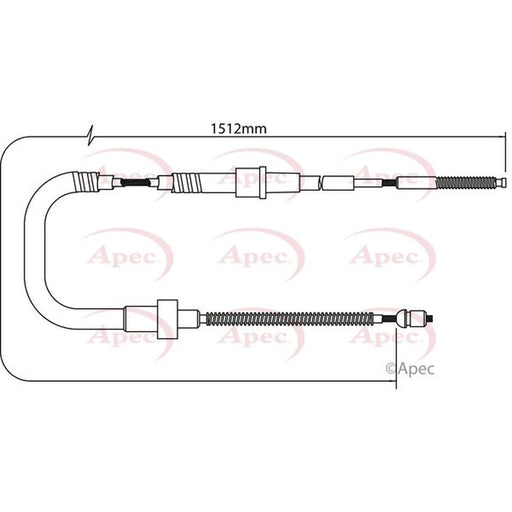 Apec Handbrake Cable Left Rear CAB1399