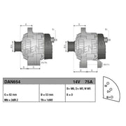 Denso Car Alternator 12V DAN654