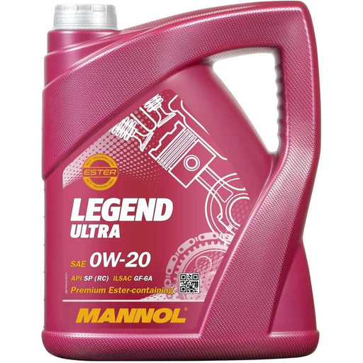 MANNOL 5L 0W20 Fully Synthetic Long Life Engine Oil API SP, GF-5, Dexos1 Gen2