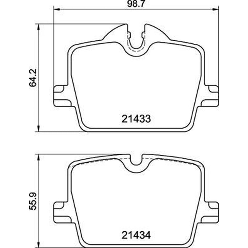 Brembo 4 x Rear Brake Pad Set P06114
