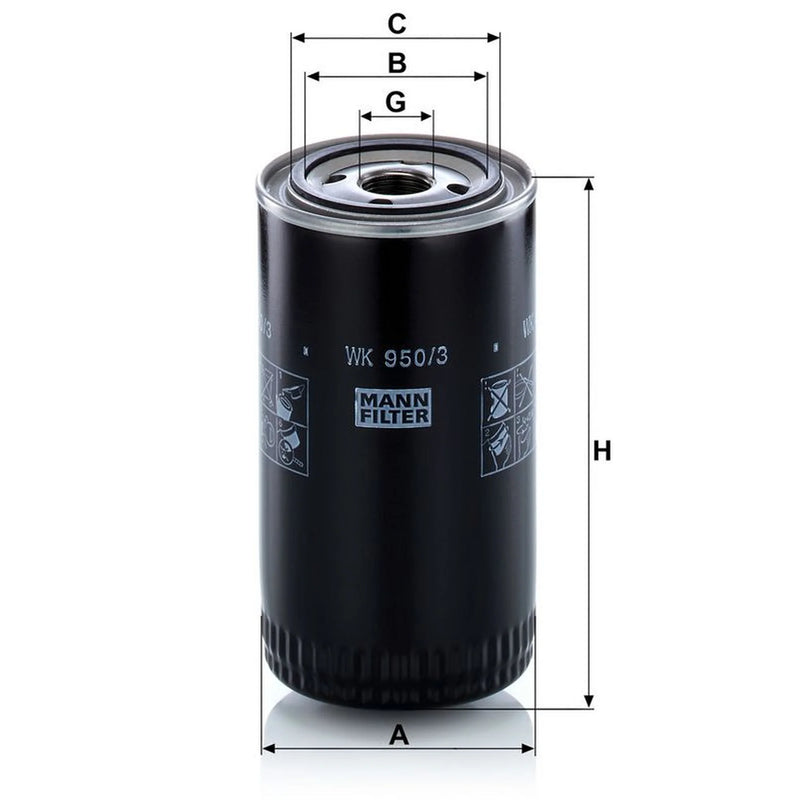 MANN-FILTER Fuel Filter Element WK 950/3 OE 1873106851 3900920001 A3900920001