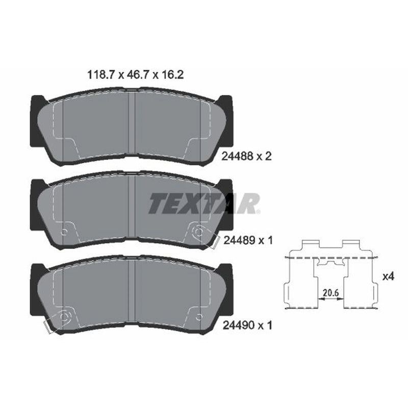 Textar Rear Brake Pad Set 2448801