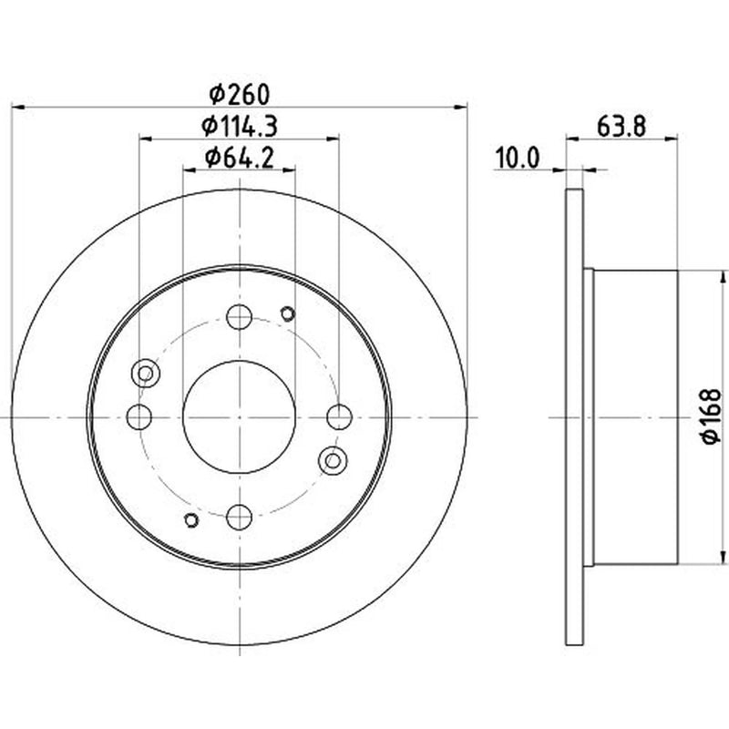 DON 2 x Solid Rear Brake Discs PCD19162