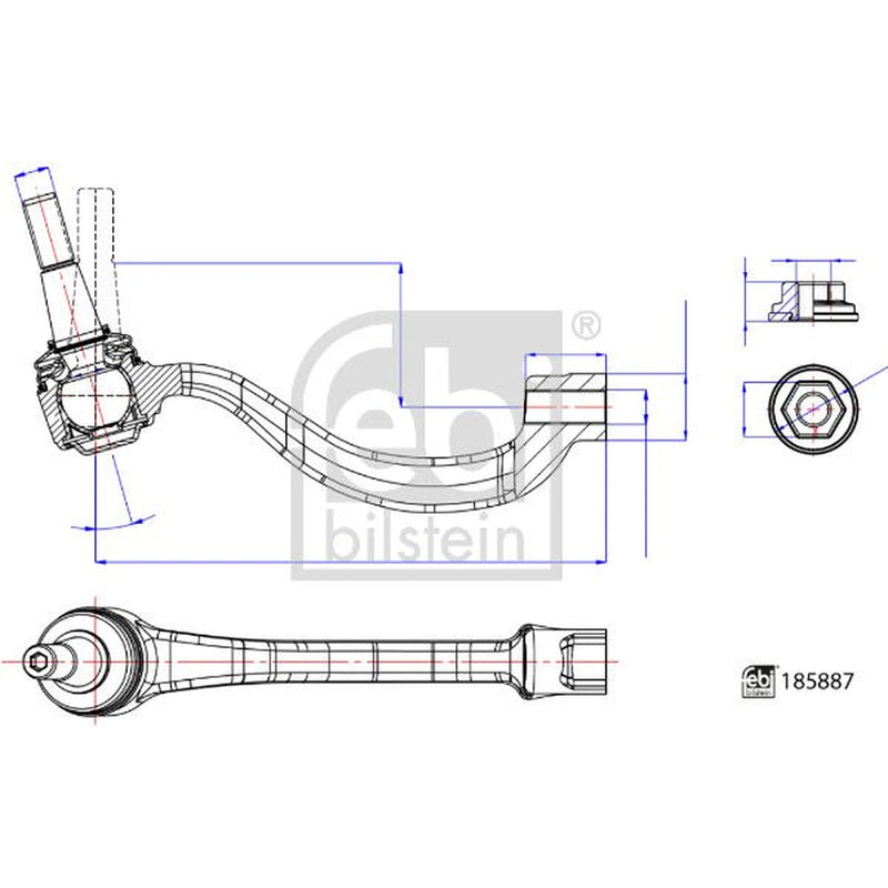 Febi Steering Tie Rod End Ball Joint Front Right 185887