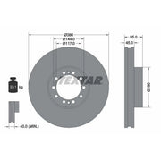 Textar 2 x Internally Vented Front Brake Discs 93192000